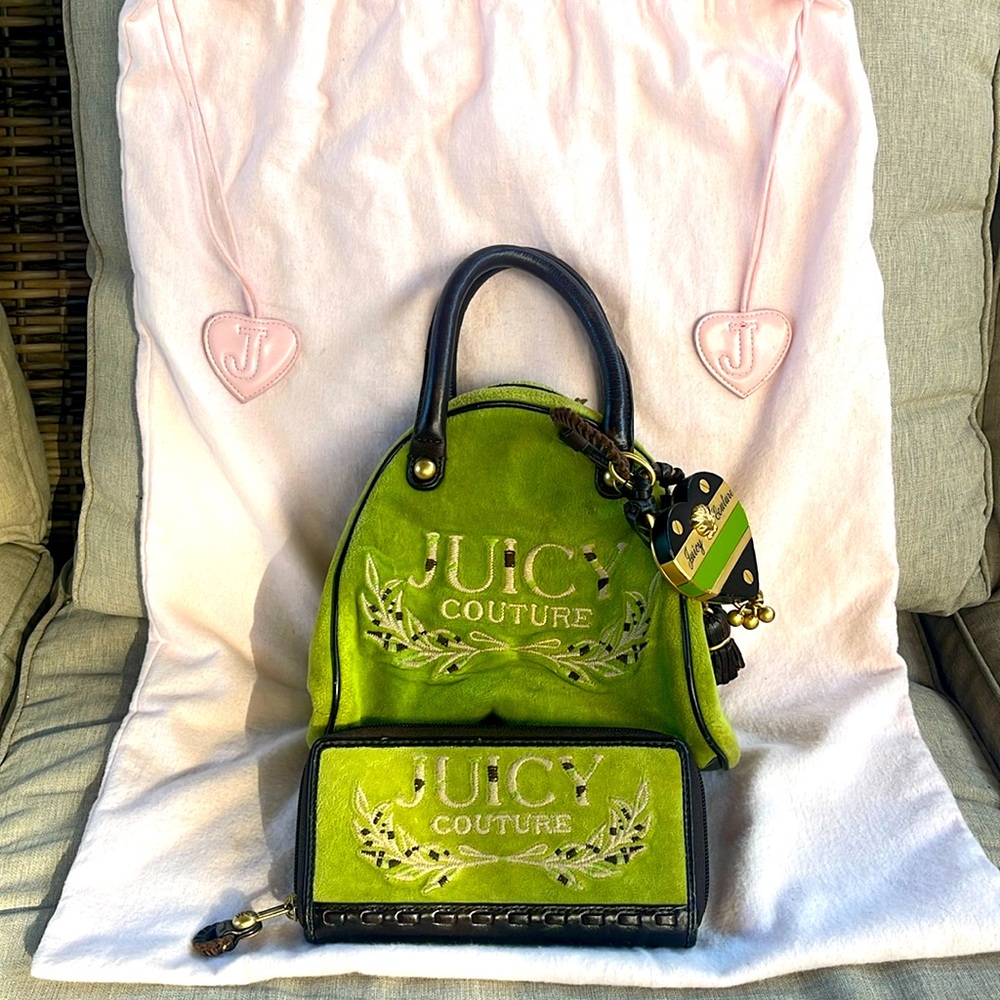 Juicy Couture Green Bowler bag, wallet and dust cover